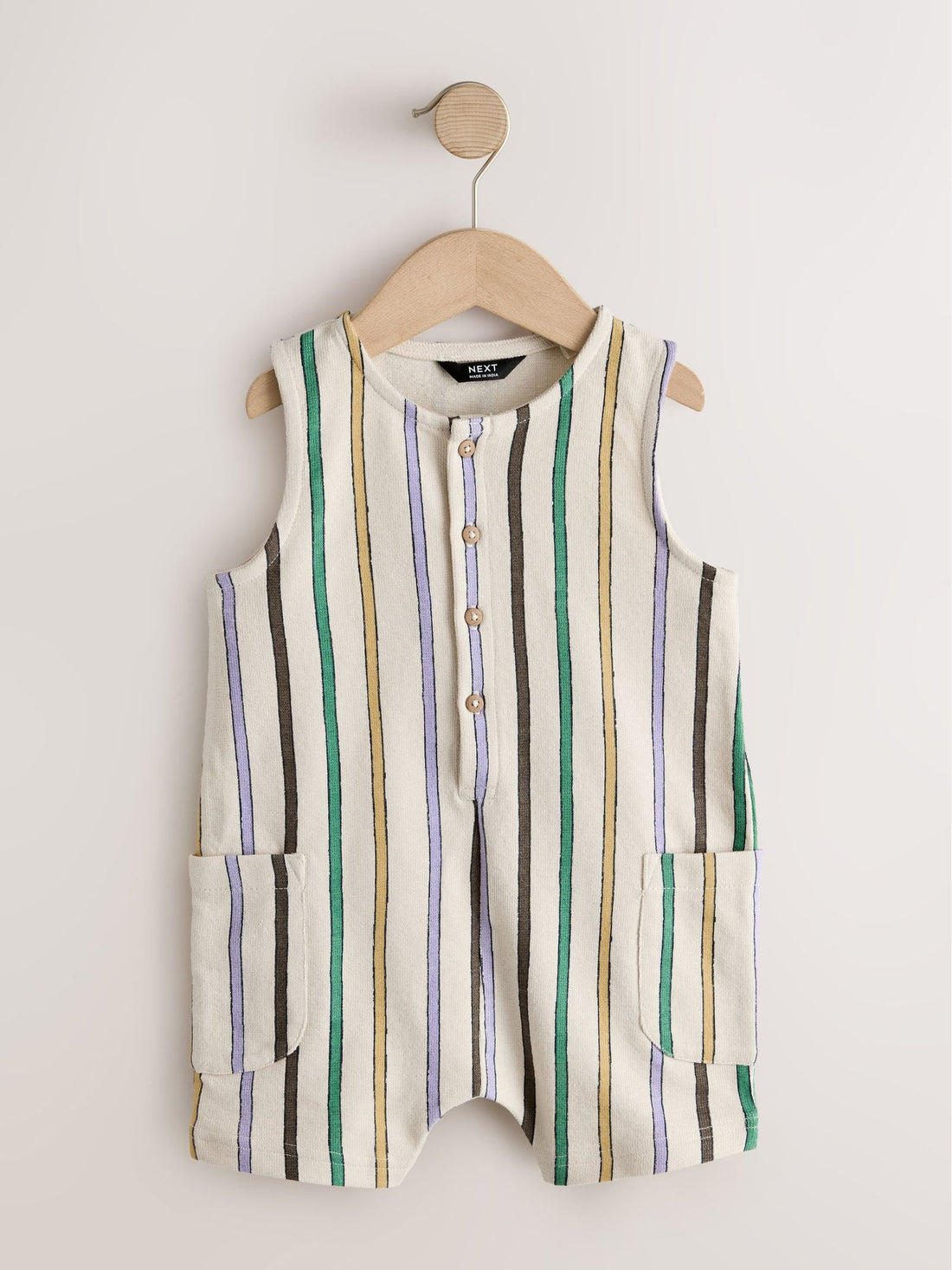 Multi Striped Textured Cotton Romper (3mths-7yrs)