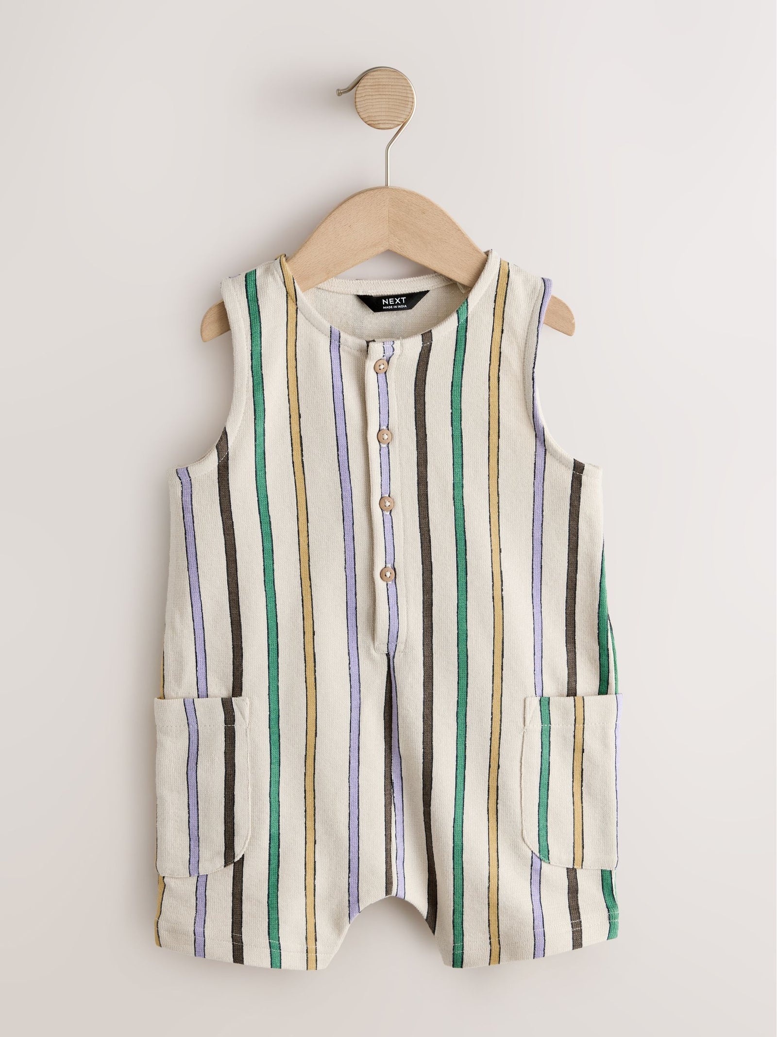 Multi Striped Textured Cotton Romper (3mths-7yrs)