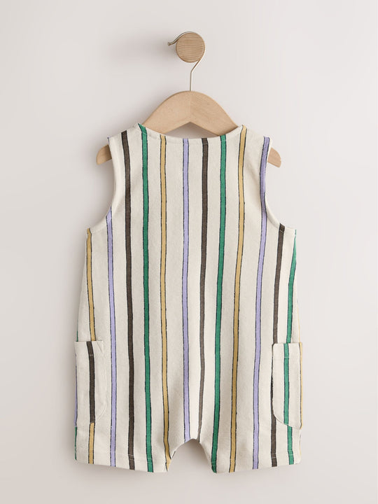 Multi Striped Textured Cotton Romper (3mths-7yrs)