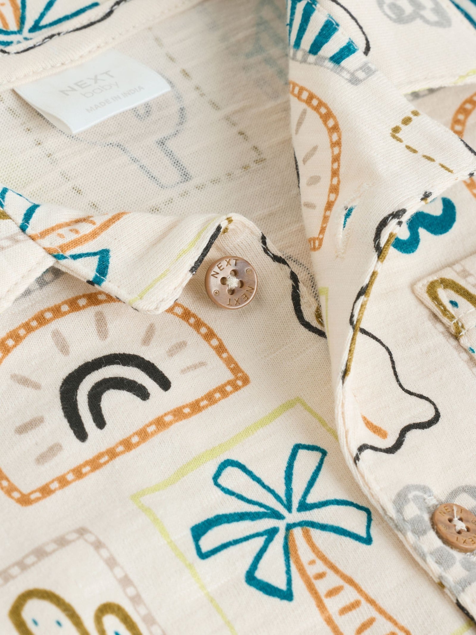 Neutral Palm Print Shirt and Shorts Baby Set (0mths-2yrs)