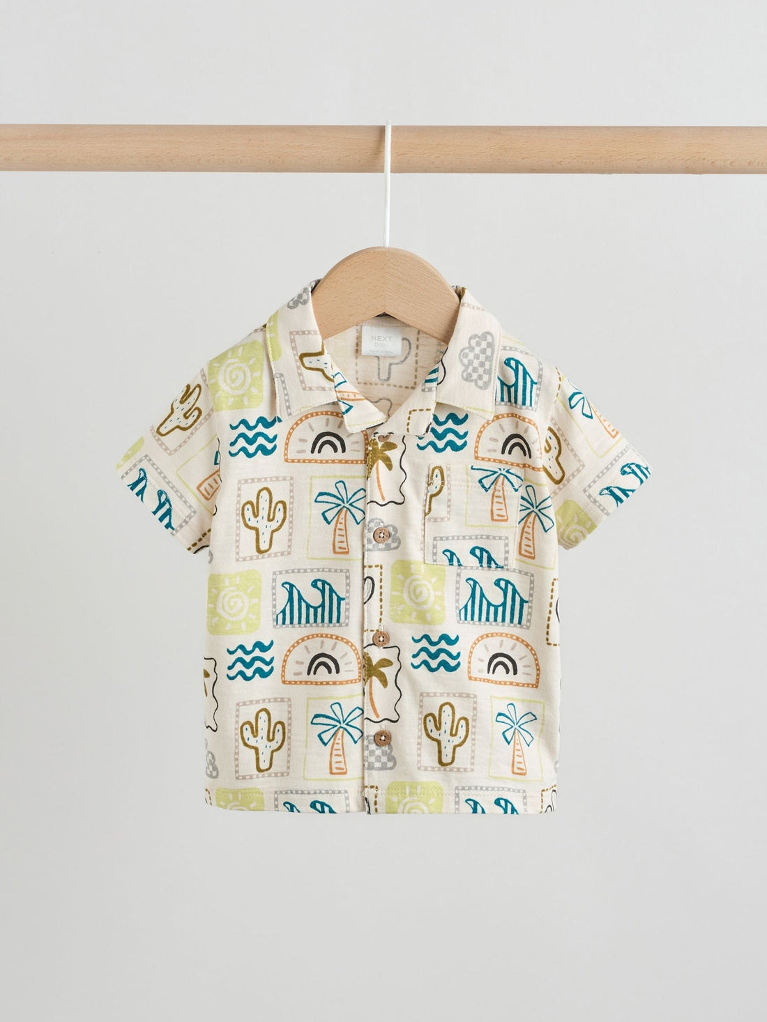 Neutral Palm Print Shirt and Shorts Baby Set (0mths-2yrs)
