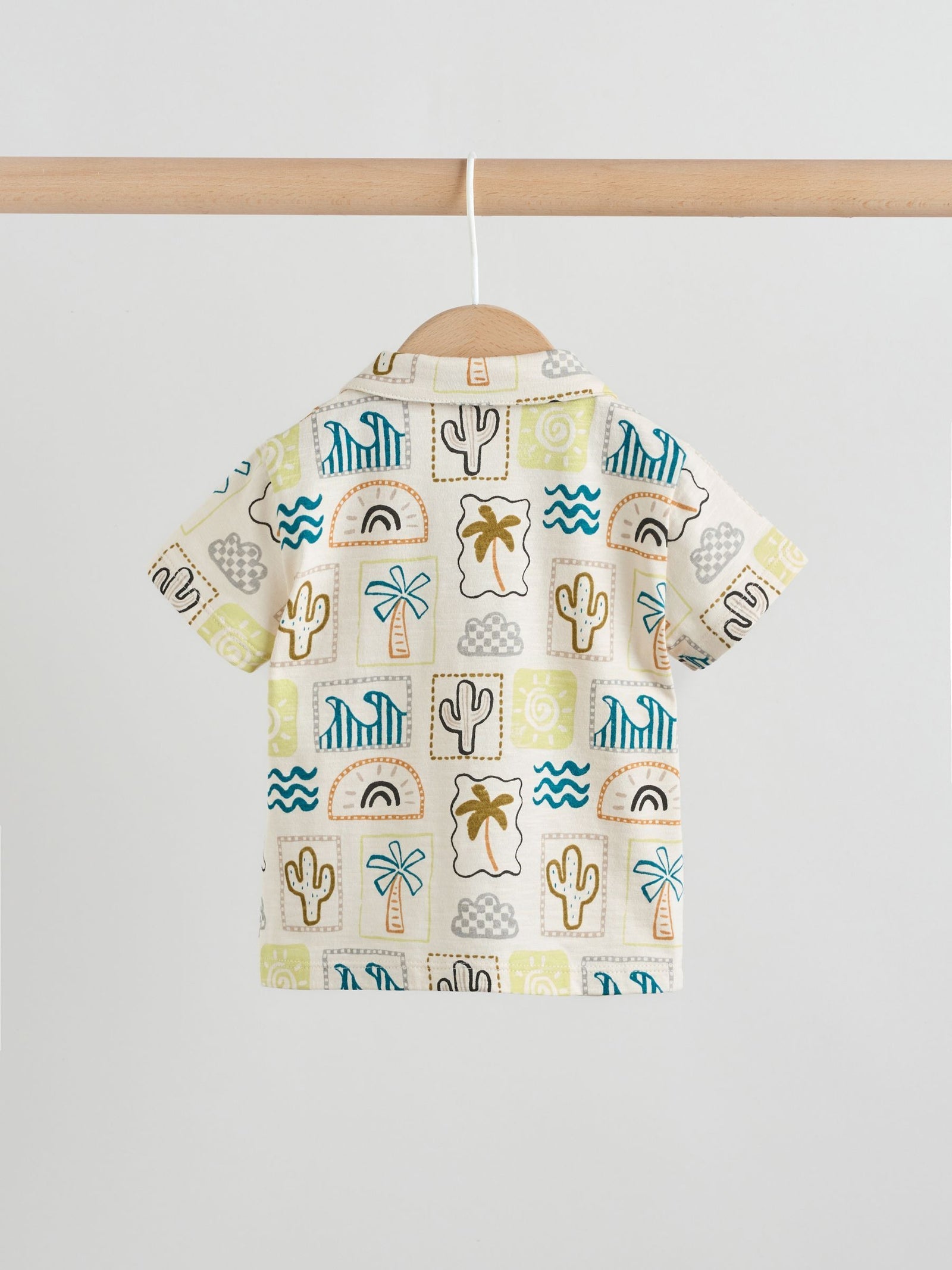 Neutral Palm Print Shirt and Shorts Baby Set (0mths-2yrs)