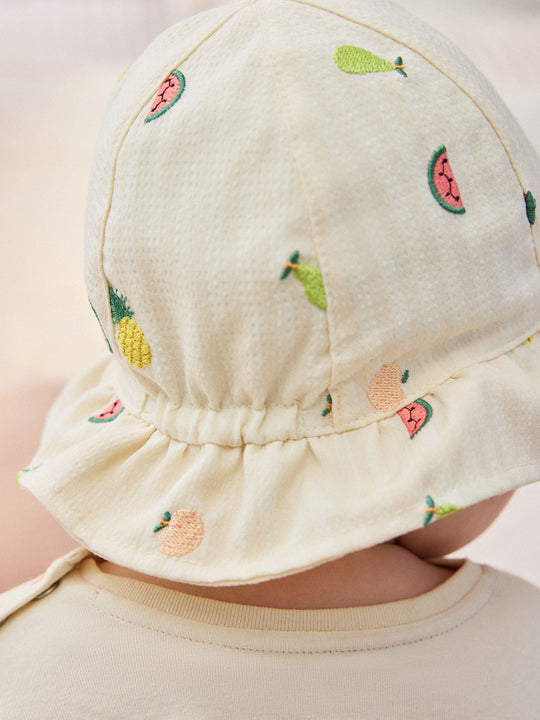 Bright Fruit Embroidered Baby Bucket Hats 2 Pack (0mths-2yrs)