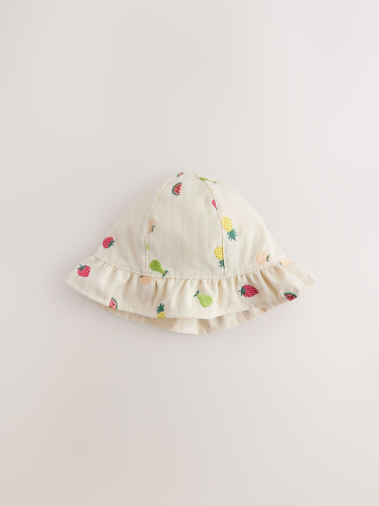 Bright Fruit Embroidered Baby Bucket Hats 2 Pack (0mths-2yrs)