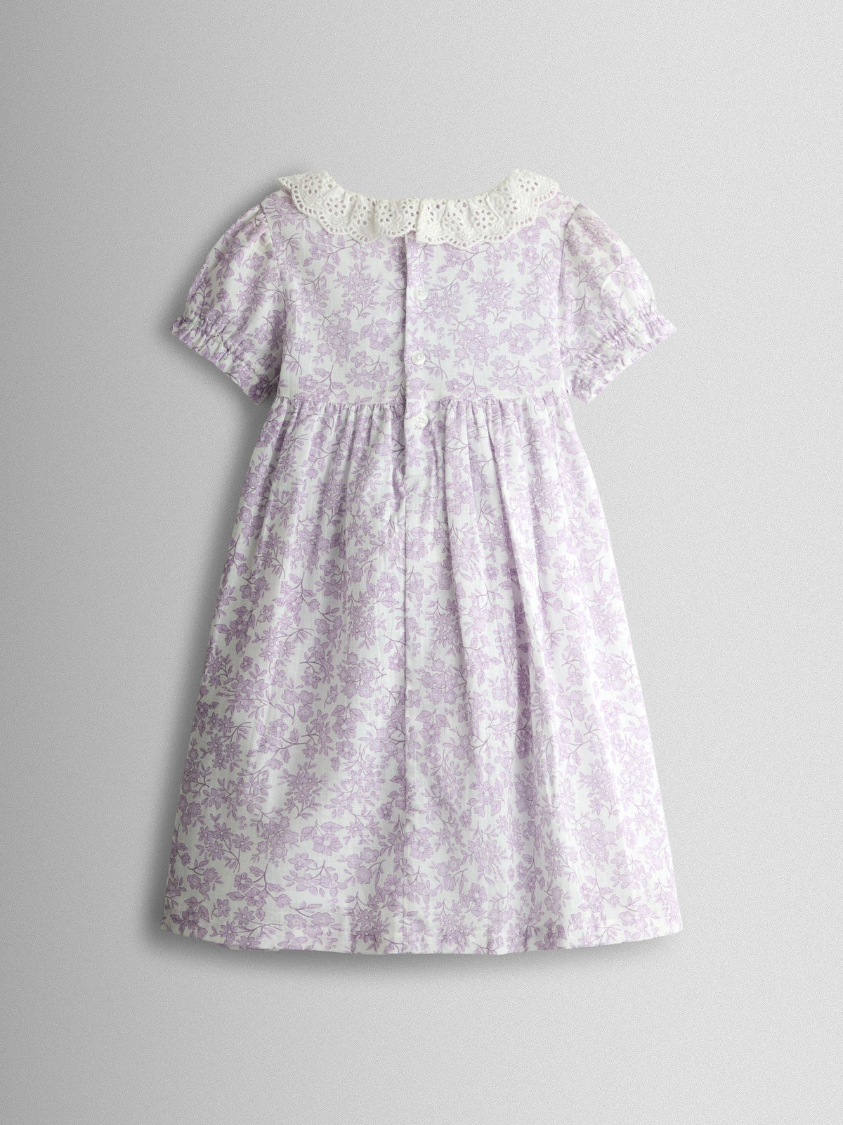 JoJo Maman Bébé Lilac Purple Garden Floral Smocked Woven Dress