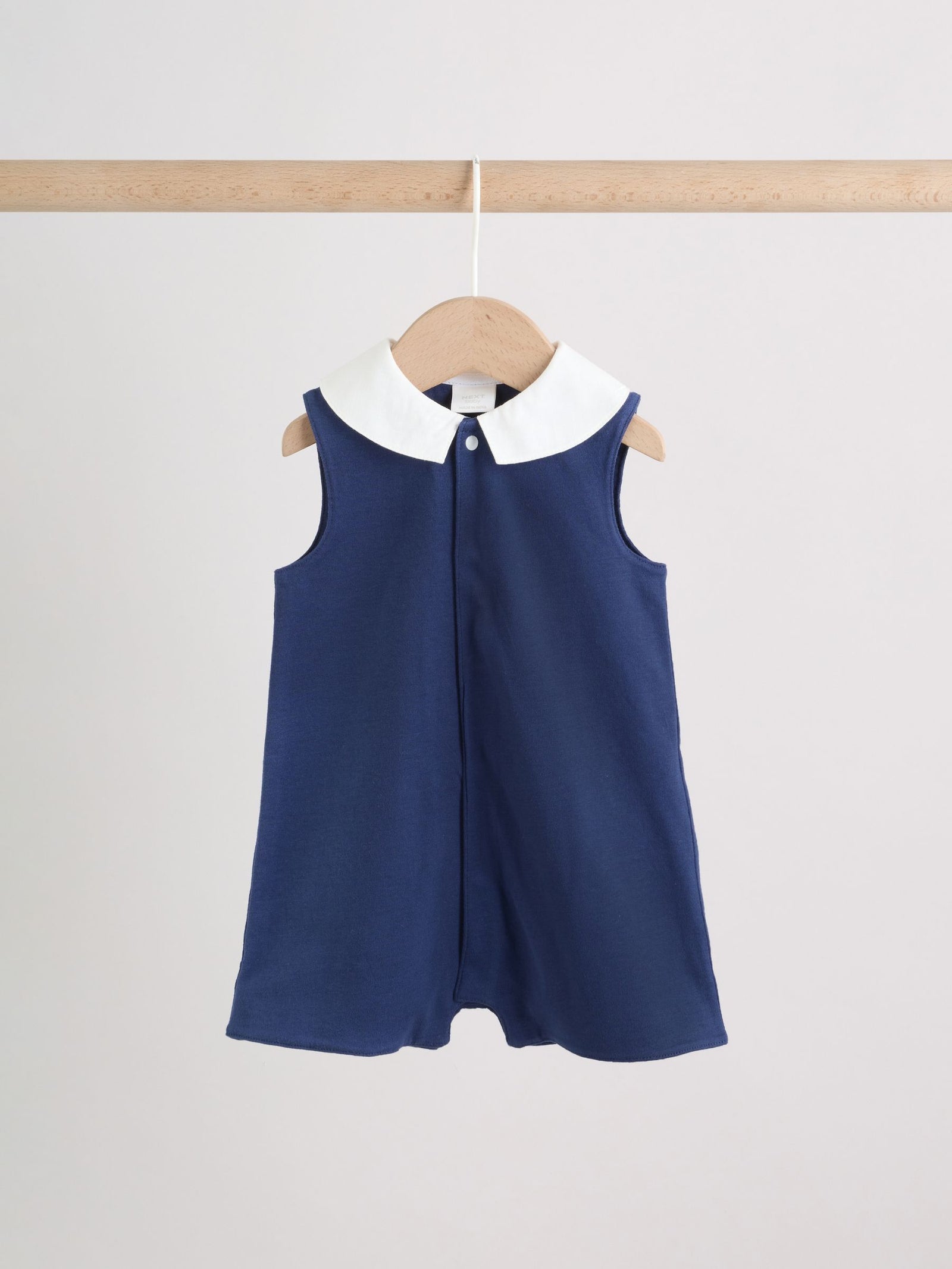 Blue Smart Collar Vest Jersey Baby Rompers 2 Pack
