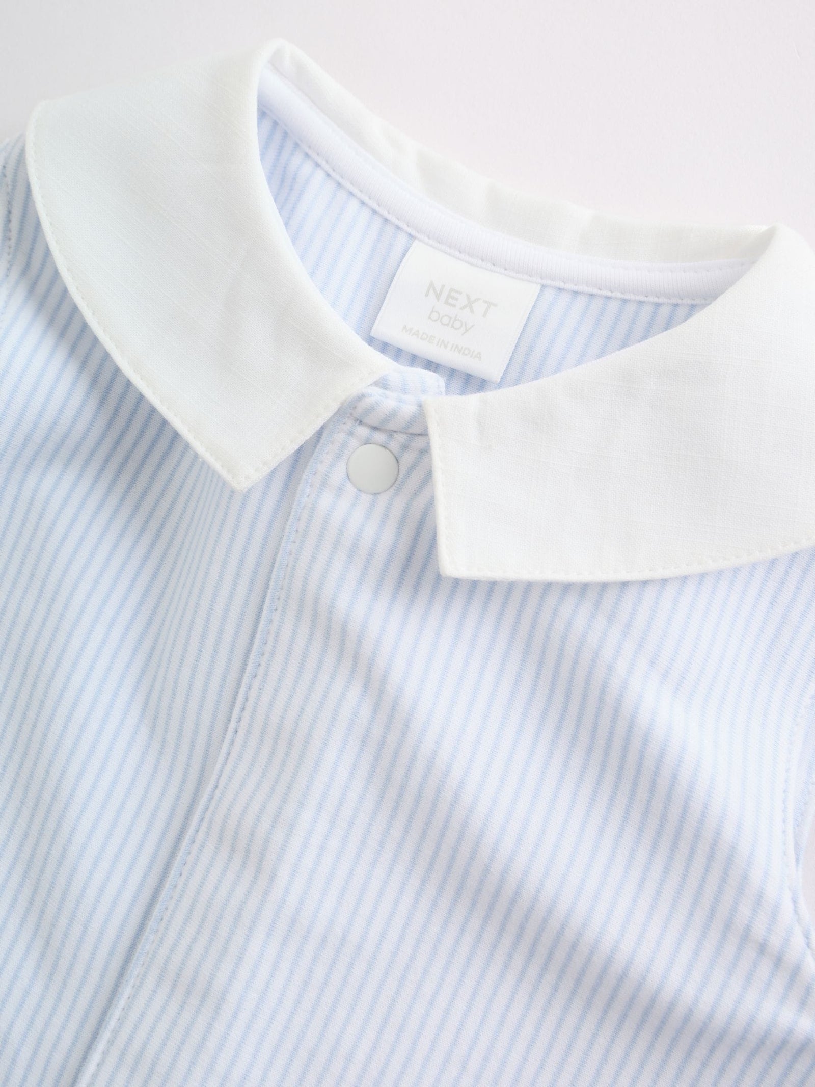 Blue Smart Collar Vest Jersey Baby Rompers 2 Pack