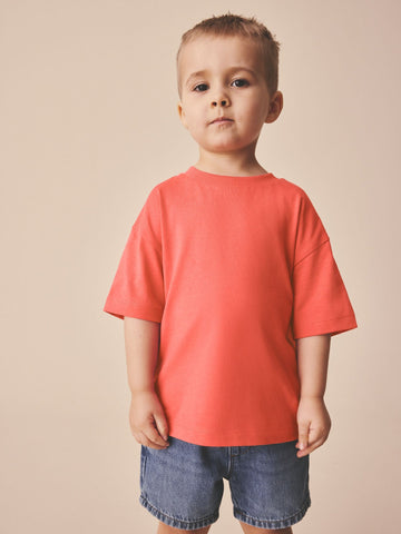 Coral Pink Short Sleeve Plain T-Shirt (3mths-7yrs)