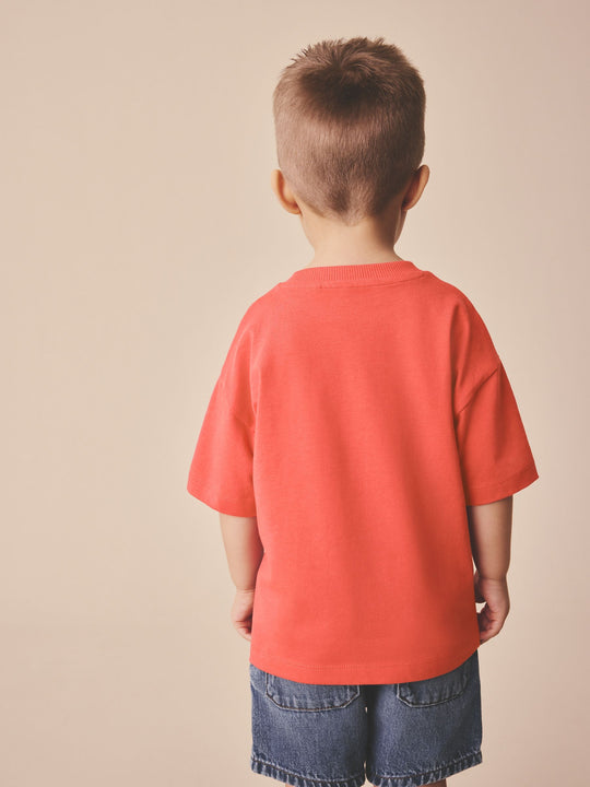 Coral Pink Short Sleeve Plain T-Shirt (3mths-7yrs)
