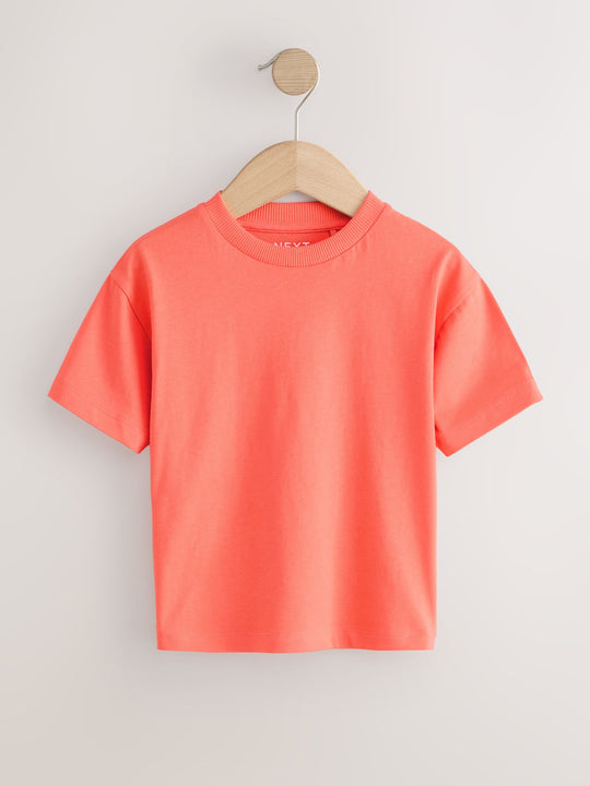 Coral Pink Short Sleeve Plain T-Shirt (3mths-7yrs)