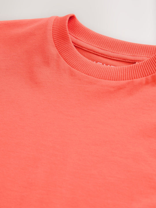 Coral Pink Short Sleeve Plain T-Shirt (3mths-7yrs)