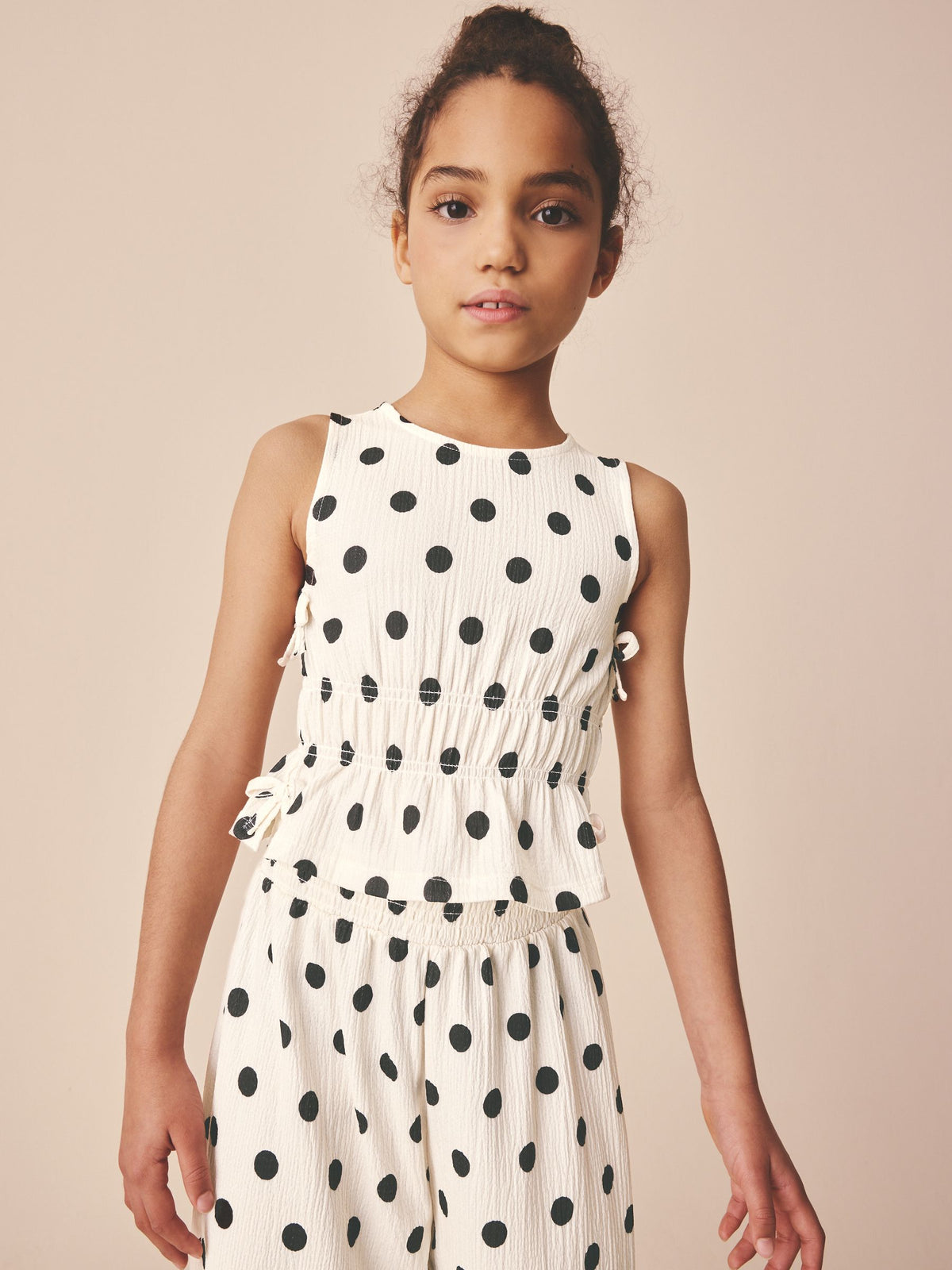 Monochrome Spot Top And Wide Leg Trousers Set (3-16yrs)