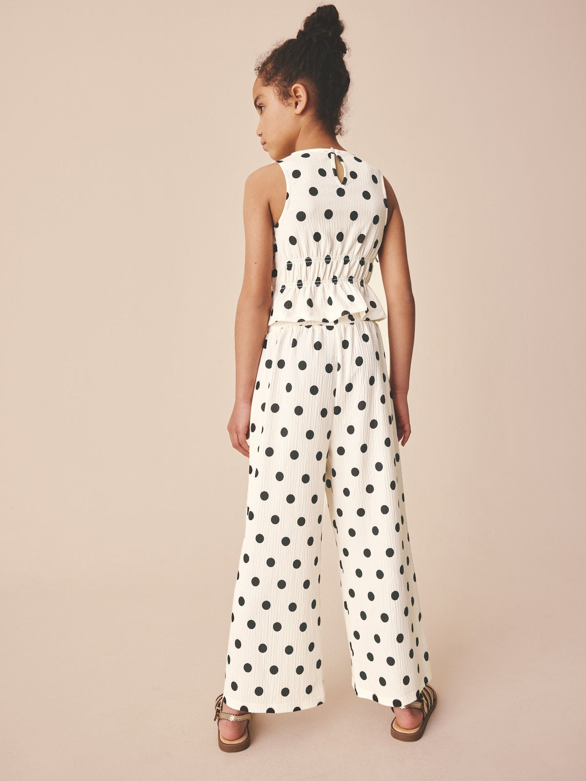 Monochrome Spot Top And Wide Leg Trousers Set (3-16yrs)