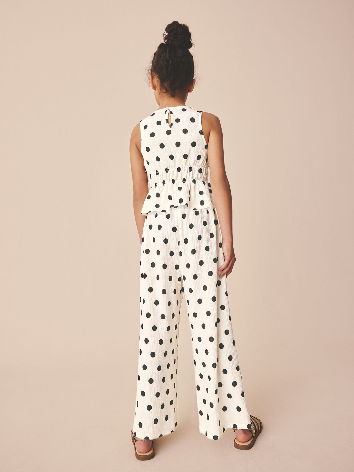 Monochrome Spot Top And Wide Leg Trousers Set (3-16yrs)