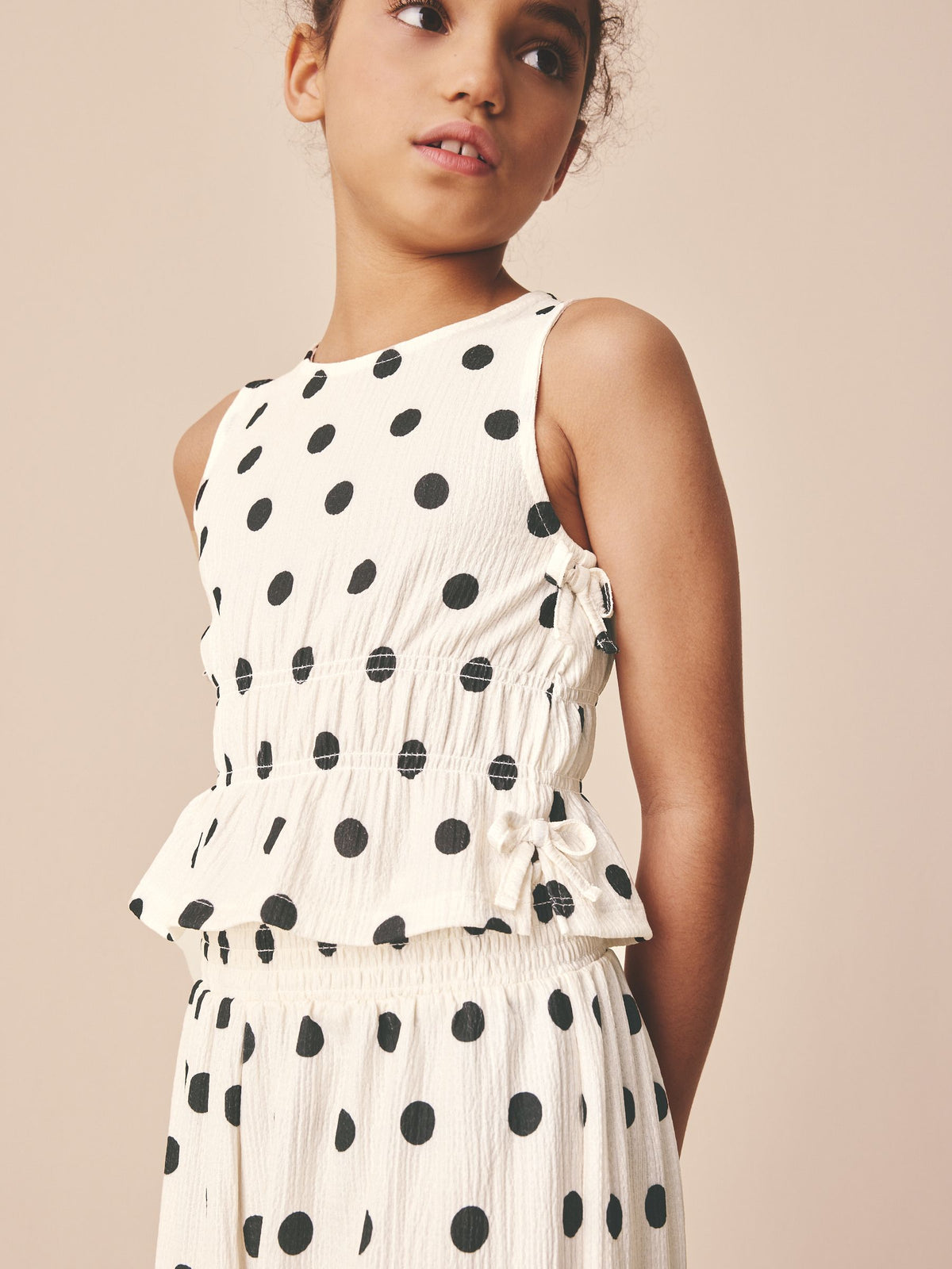Monochrome Spot Top And Wide Leg Trousers Set (3-16yrs)
