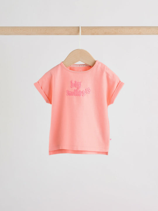 Pink Short Sleeve Baby Top and Short Set 2 Piece (0mths-2yrs)