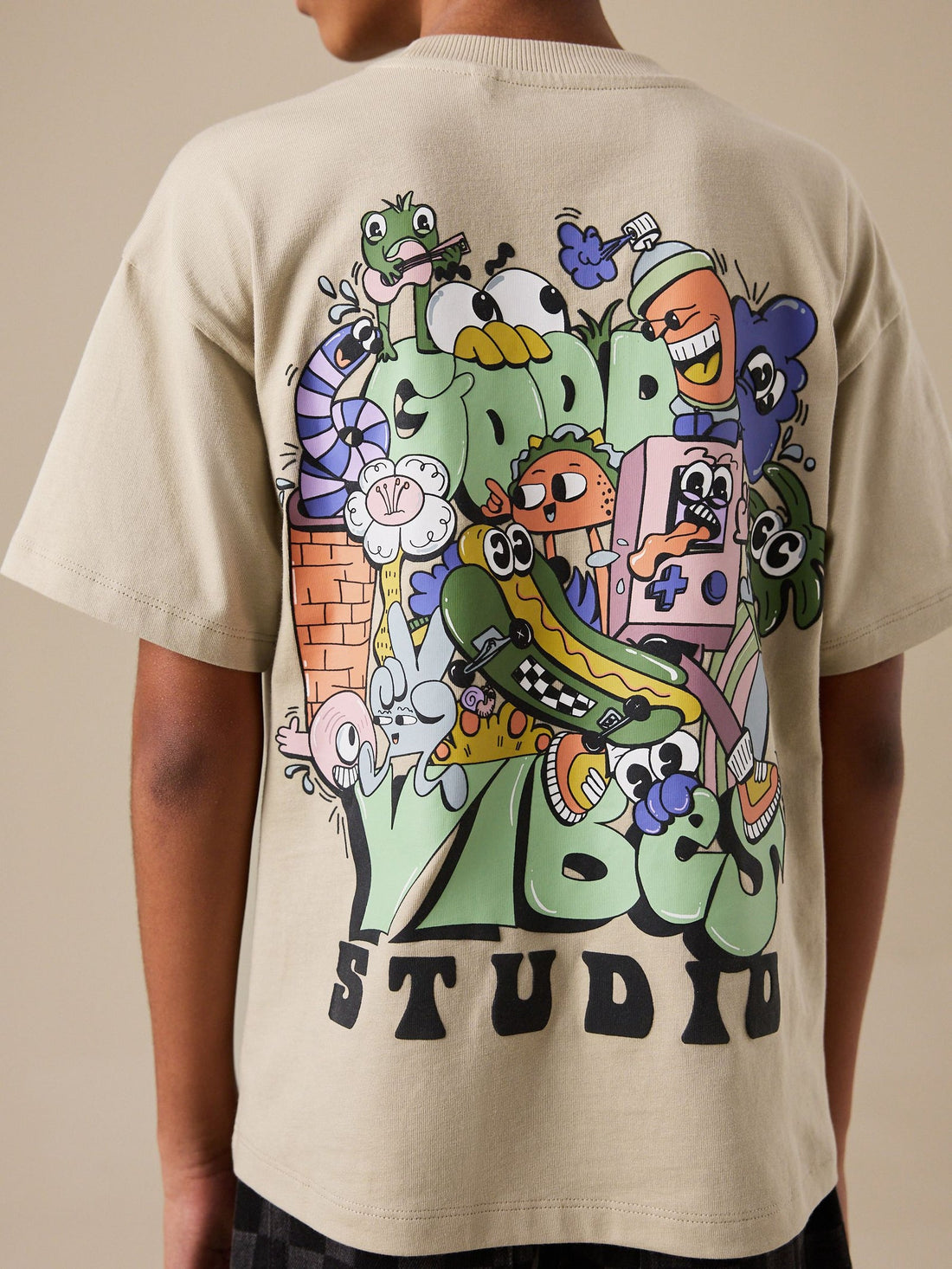 Stone Back Print Short Sleeve Graphic T-Shirt (3-16yrs)