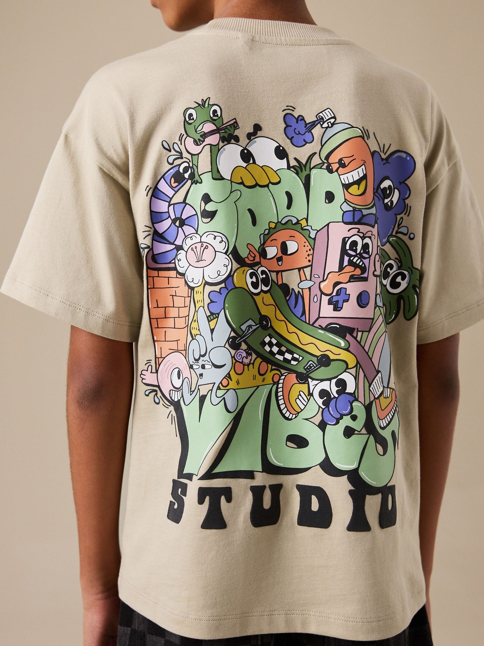 Stone Back Print Short Sleeve Graphic T-Shirt (3-16yrs)