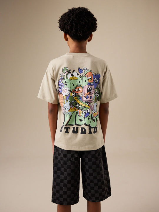 Stone Back Print Short Sleeve Graphic T-Shirt (3-16yrs)