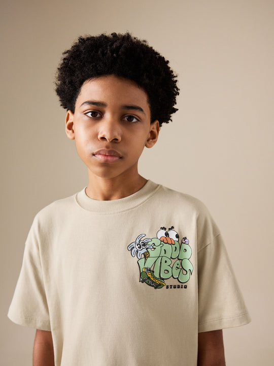 Stone Back Print Short Sleeve Graphic T-Shirt (3-16yrs)