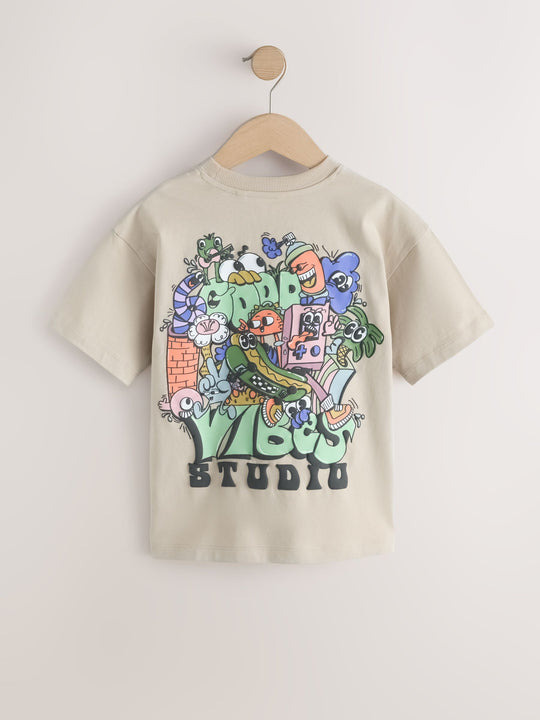 Stone Back Print Short Sleeve Graphic T-Shirt (3-16yrs)