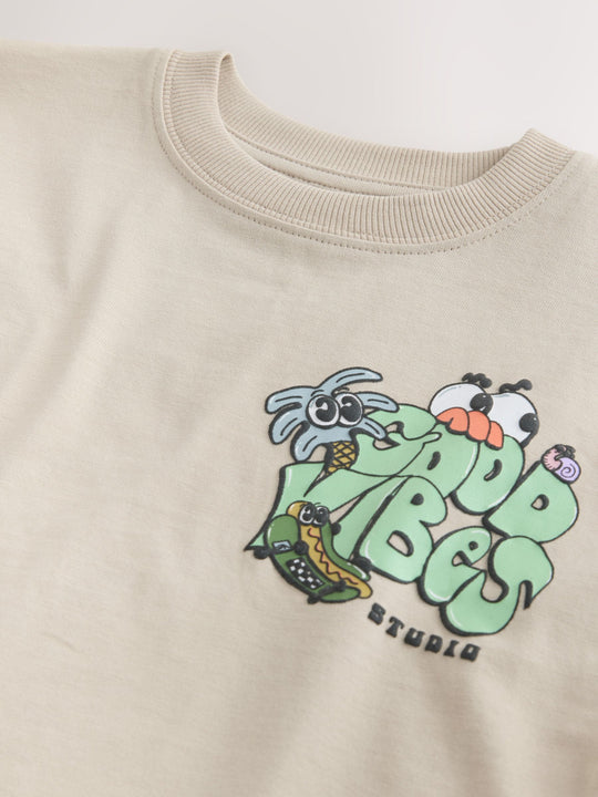 Stone Back Print Short Sleeve Graphic T-Shirt (3-16yrs)