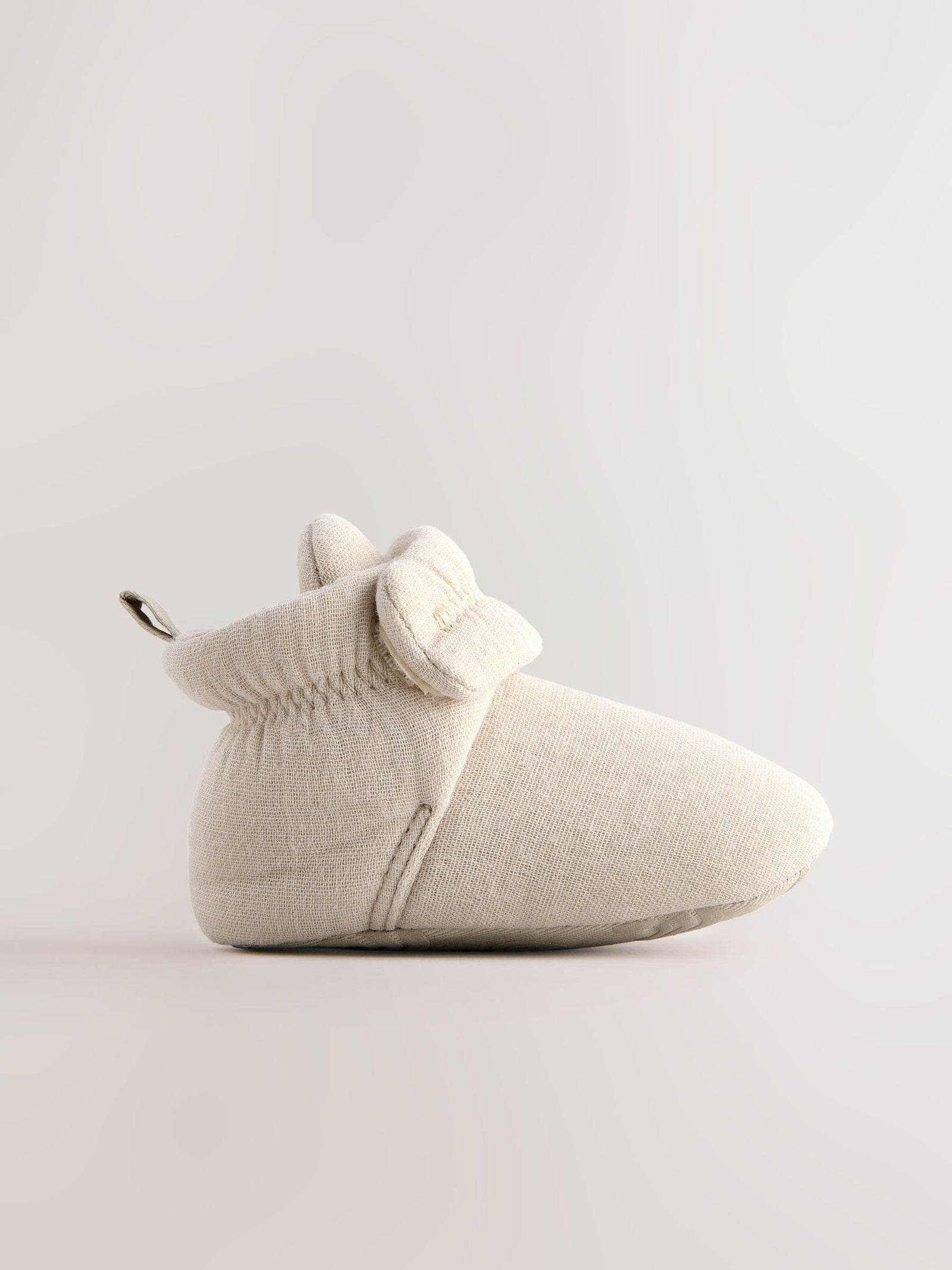 Neutral Muslin Wrap Baby Slipper Boots (0-18mths)