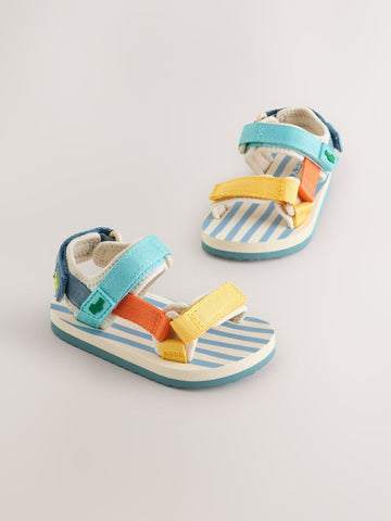 Multi Bright Wide Fit (G) Touch Fastening Trekker Walking Sandals