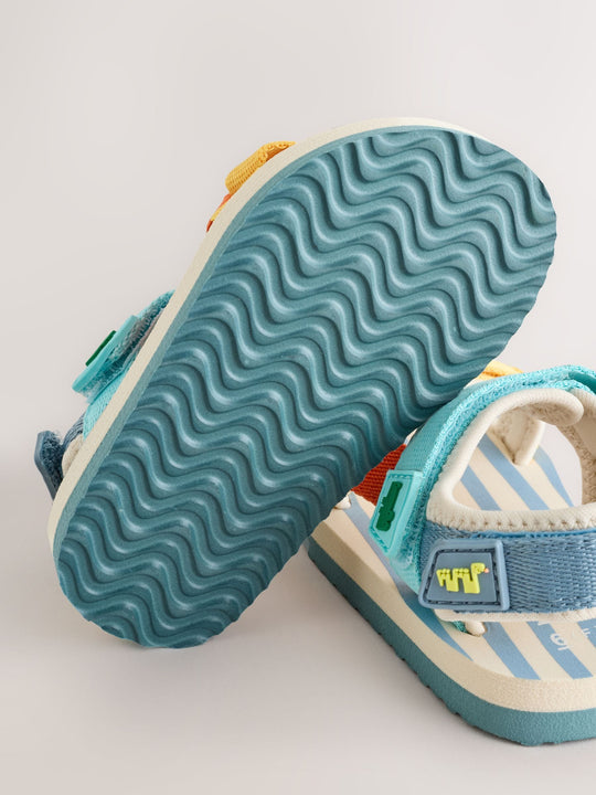 Multi Bright Wide Fit (G) Touch Fastening Trekker Walking Sandals