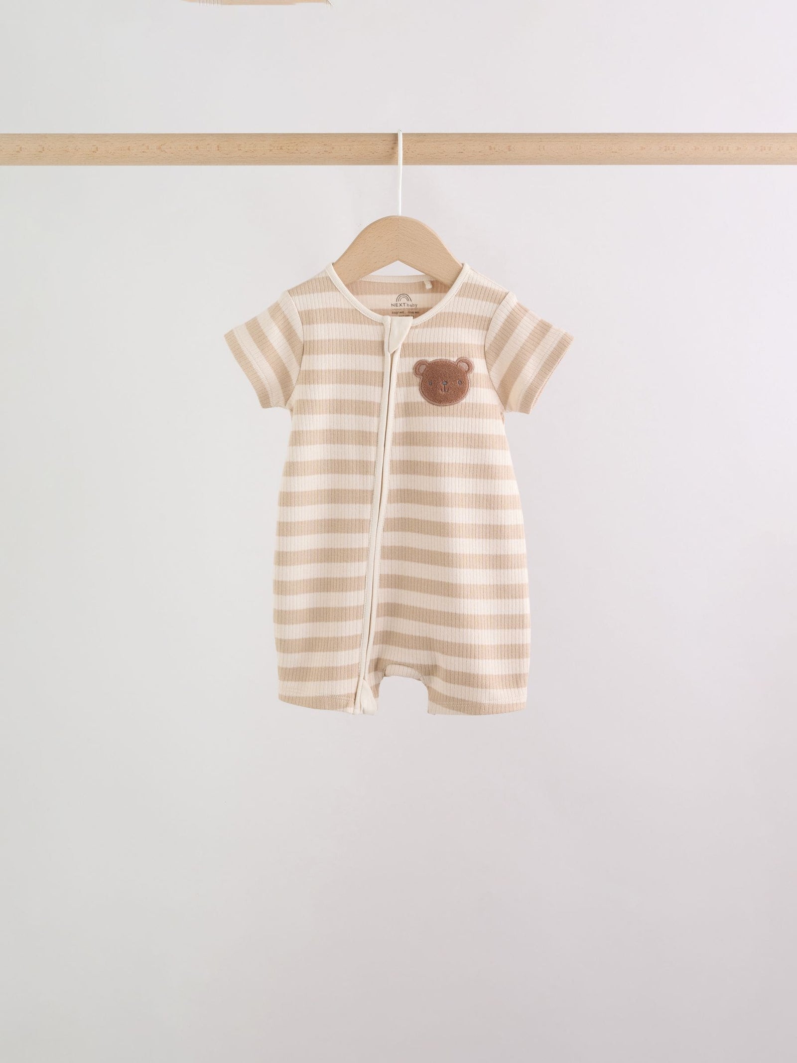 Brown Two Way Zip Baby Rompers 3 Pack