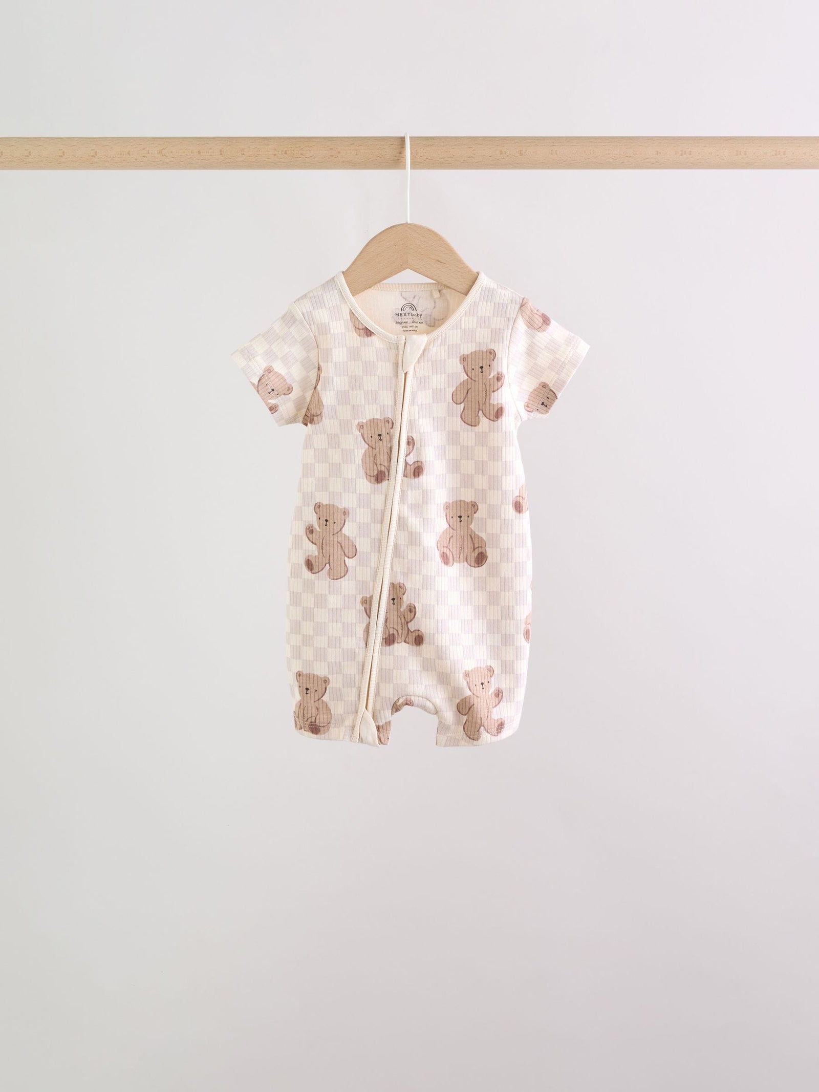 Brown Two Way Zip Baby Rompers 3 Pack