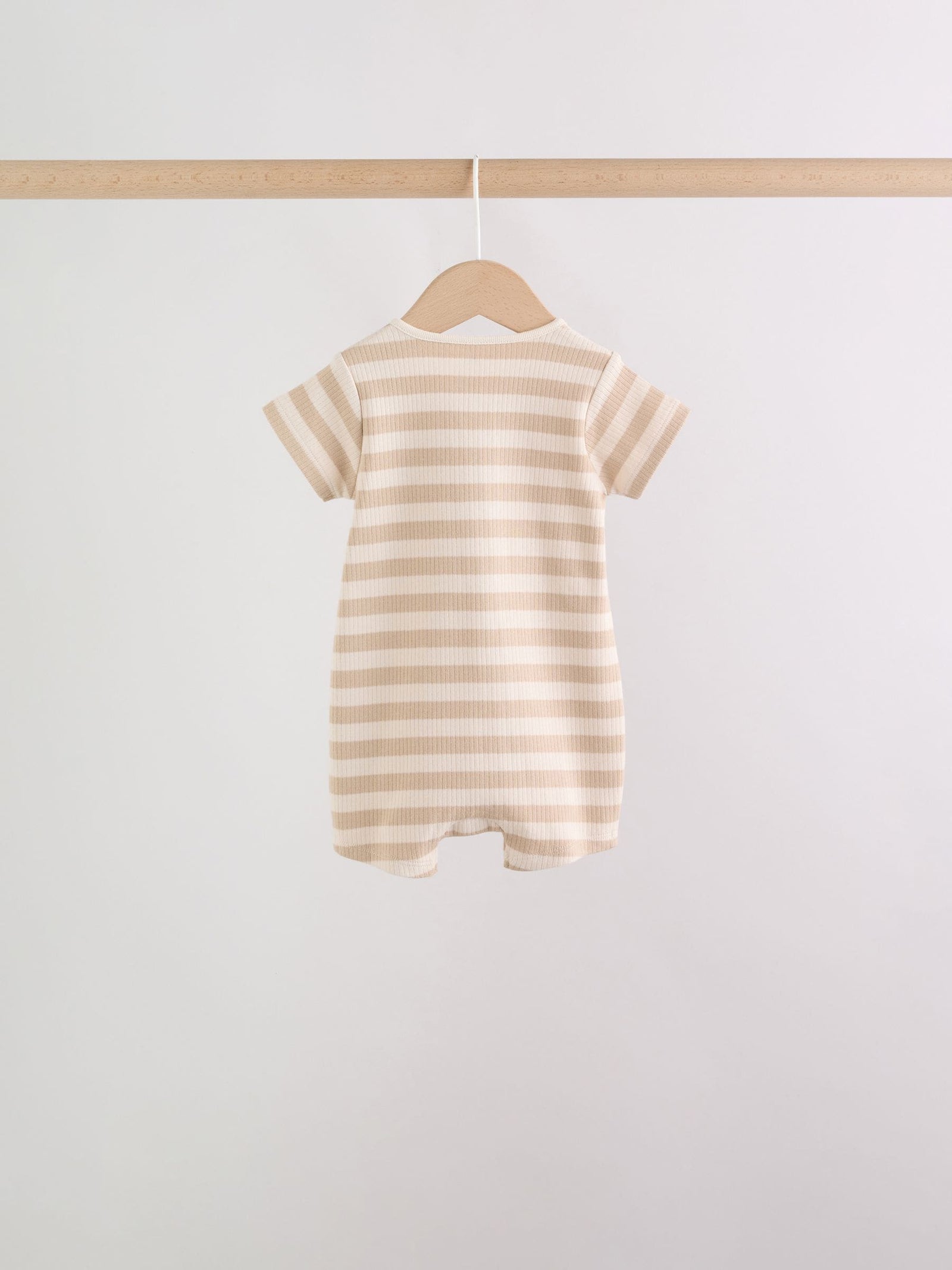 Brown Two Way Zip Baby Rompers 3 Pack