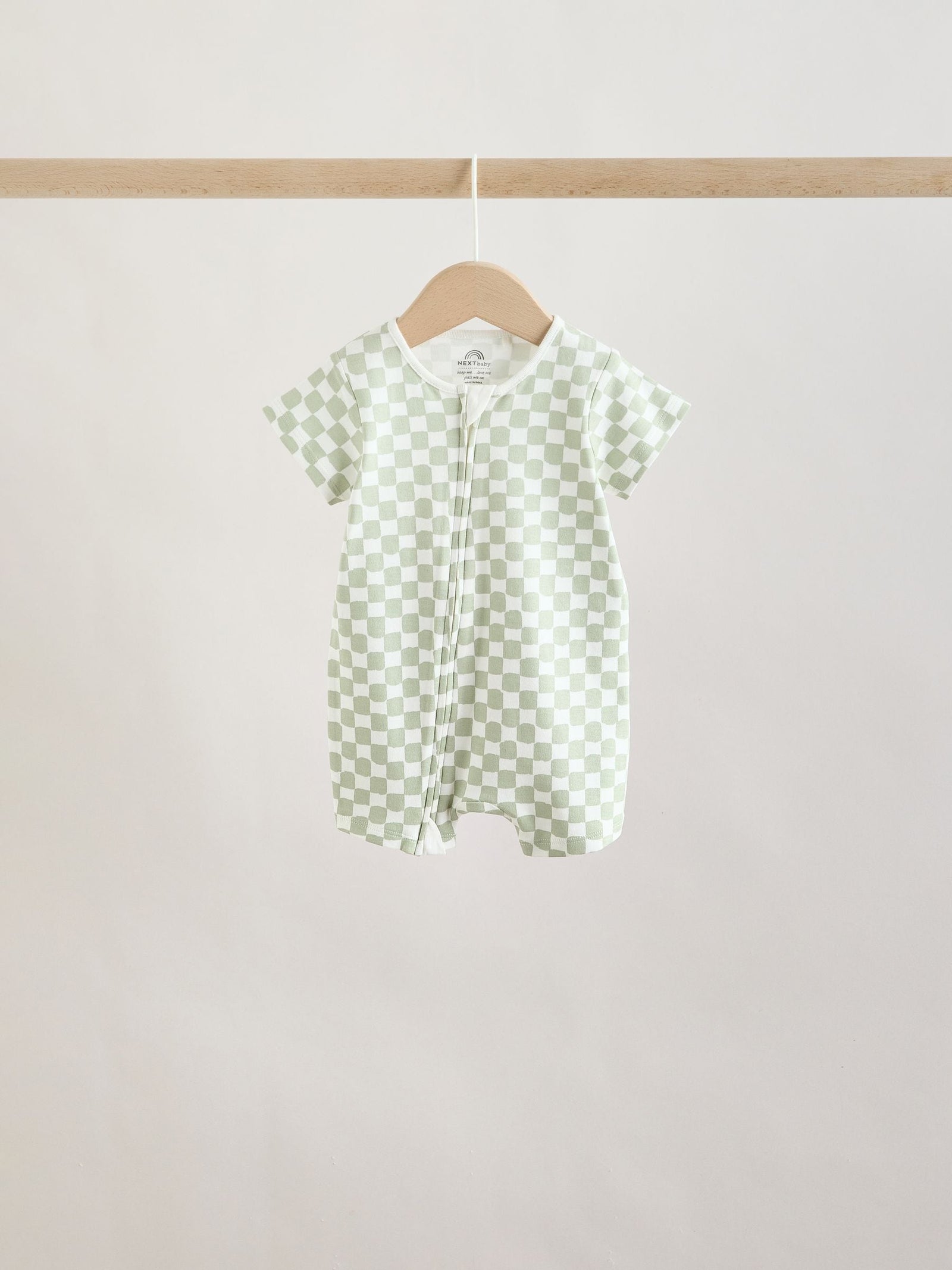 Green Two Way Zip Baby Rompers 3 Pack (0mths-3yrs)