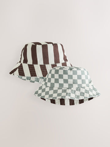 Grey/White Reversible Bucket Hat (3mths-16yrs)