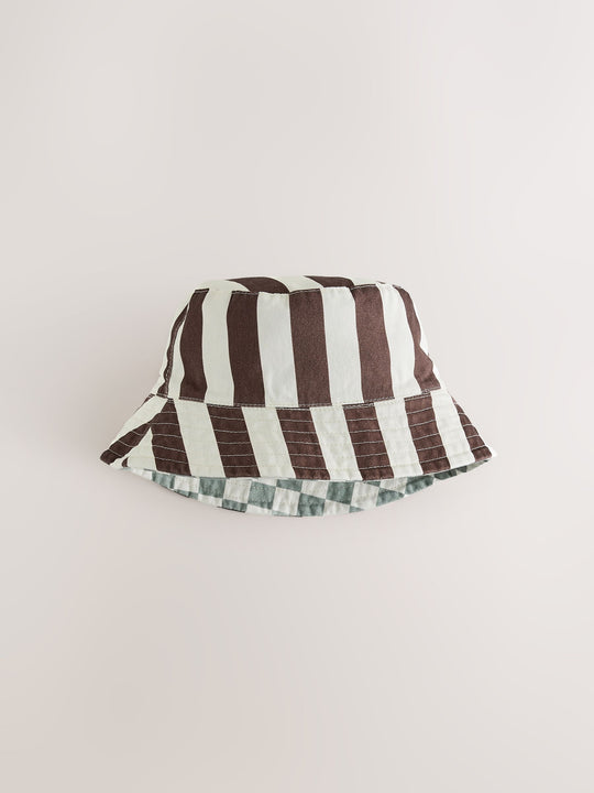 Grey/White Reversible Bucket Hat (3mths-16yrs)