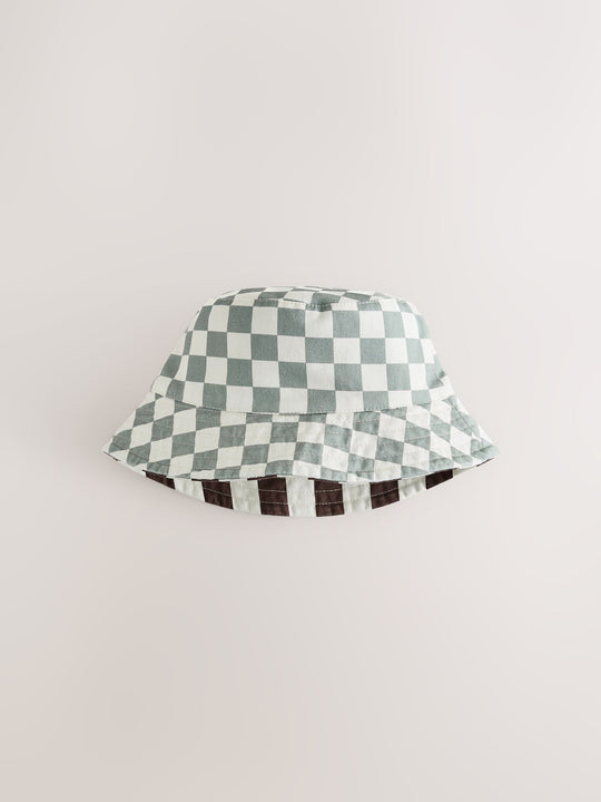 Grey/White Reversible Bucket Hat (3mths-16yrs)