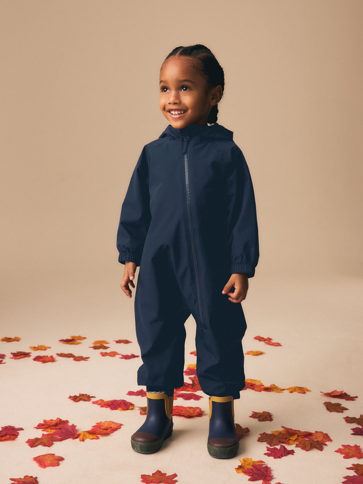 Navy Dino Waterproof Fleece Lined Puddlesuit (3mths-7yrs)