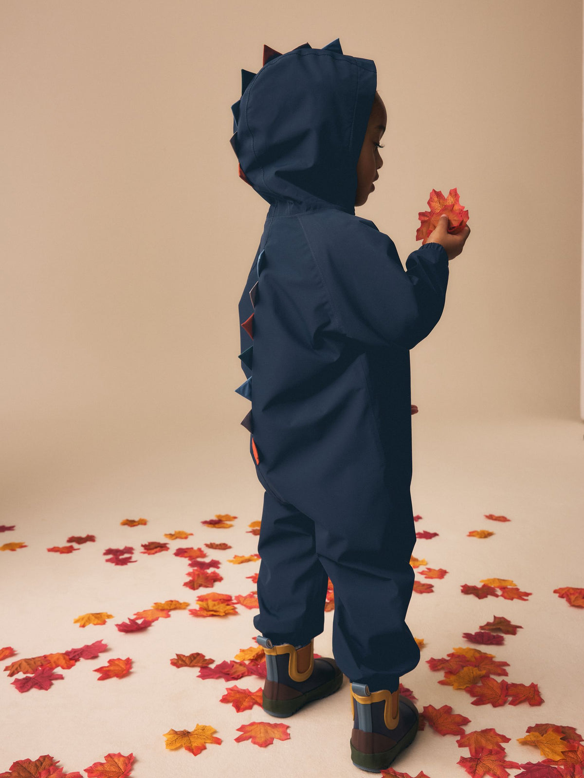 Navy Dino Waterproof Fleece Lined Puddlesuit (3mths-7yrs)
