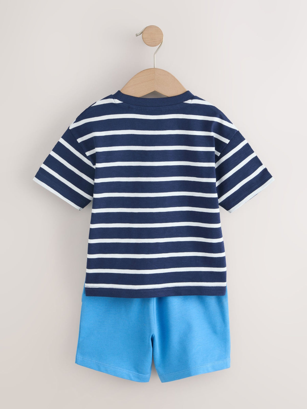 Blue/White Digger Short Sleeve T-Shirt and Shorts Set 2 Pack (3mths-7yrs)
