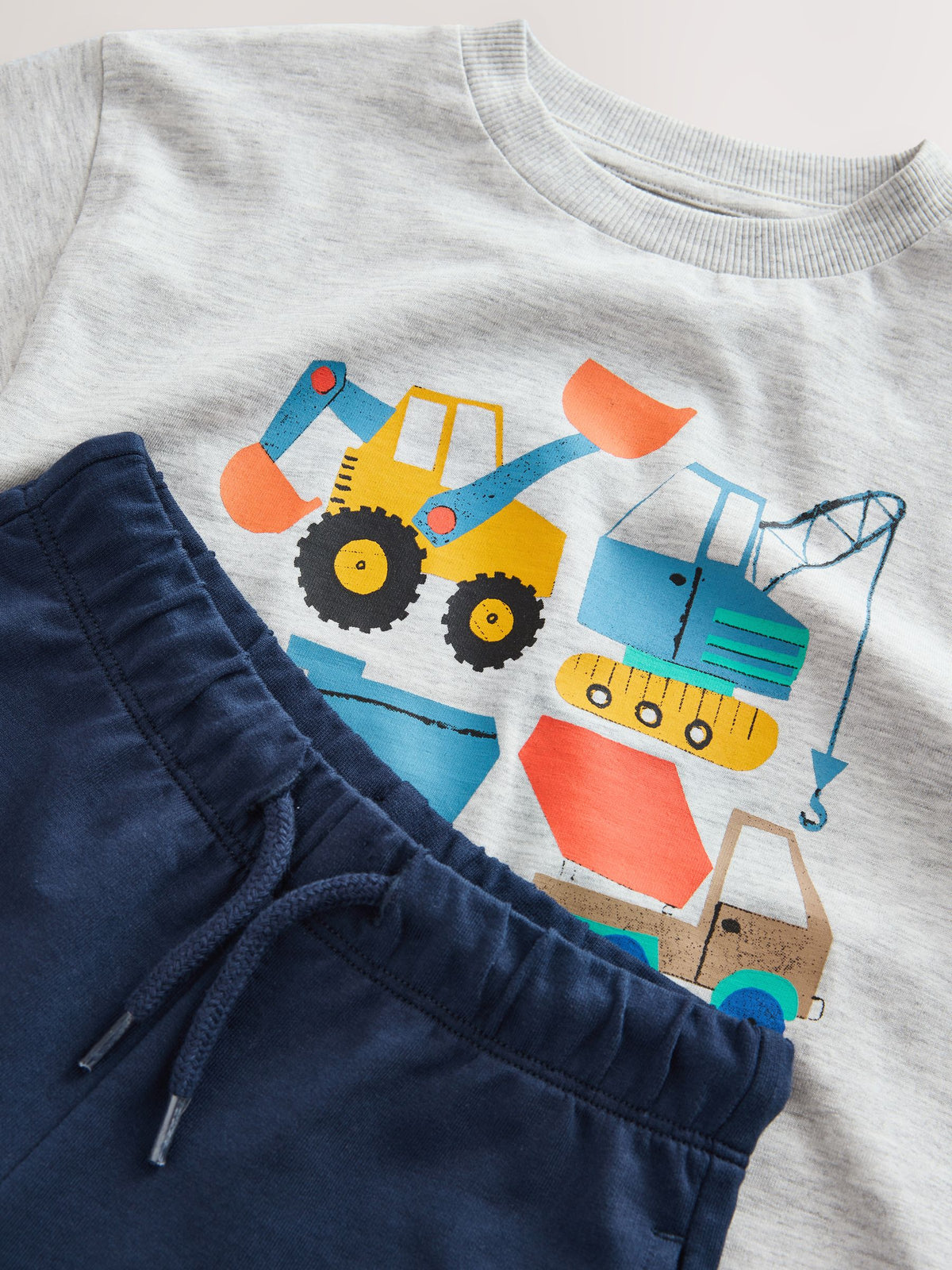 Grey Marl Digger Short Sleeve T-Shirt and Shorts Set (3mths-7yrs)