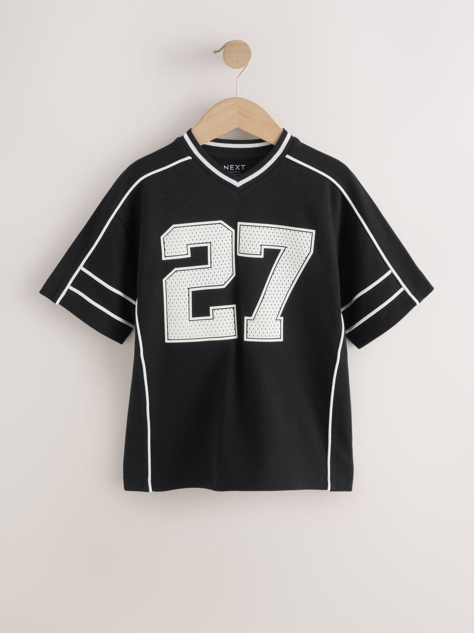 Black/White Varsity Short Sleeve T-Shirt (3-16yrs)