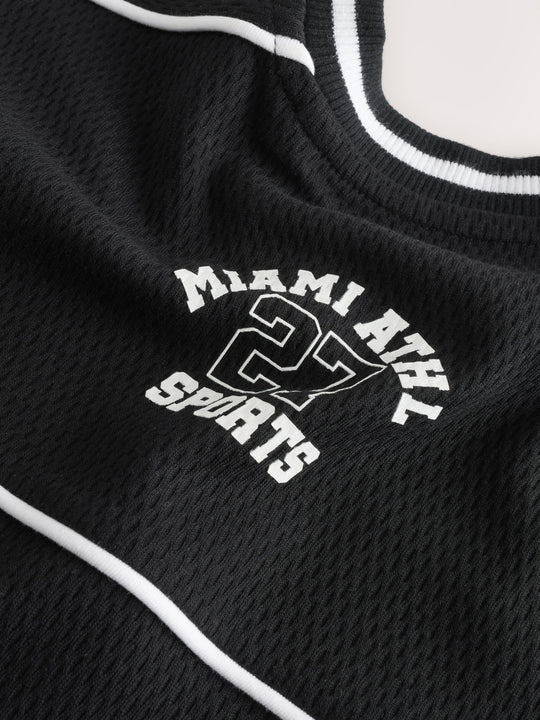 Black/White Varsity Short Sleeve T-Shirt (3-16yrs)