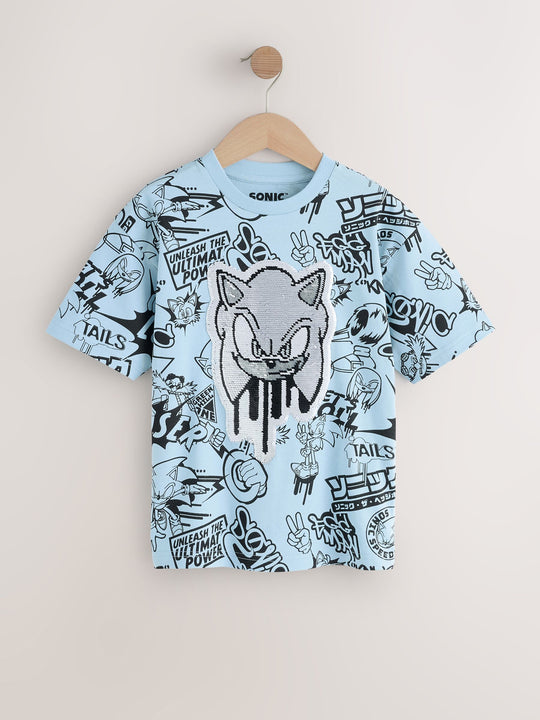 Blue Sequin Sonic T-Shirt (3-16yrs)