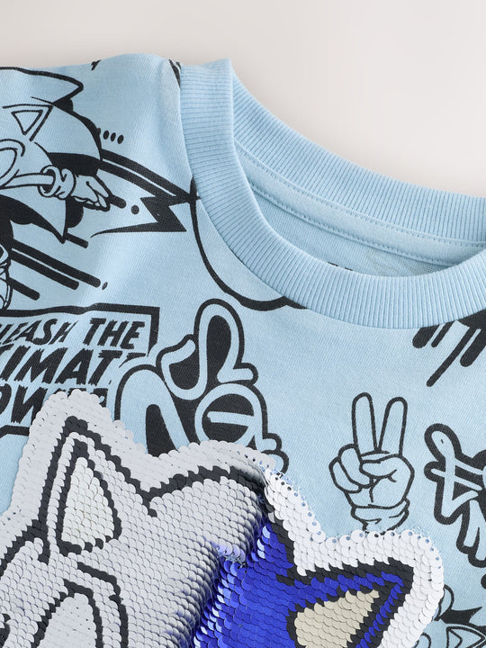 Blue Sequin Sonic T-Shirt (3-16yrs)