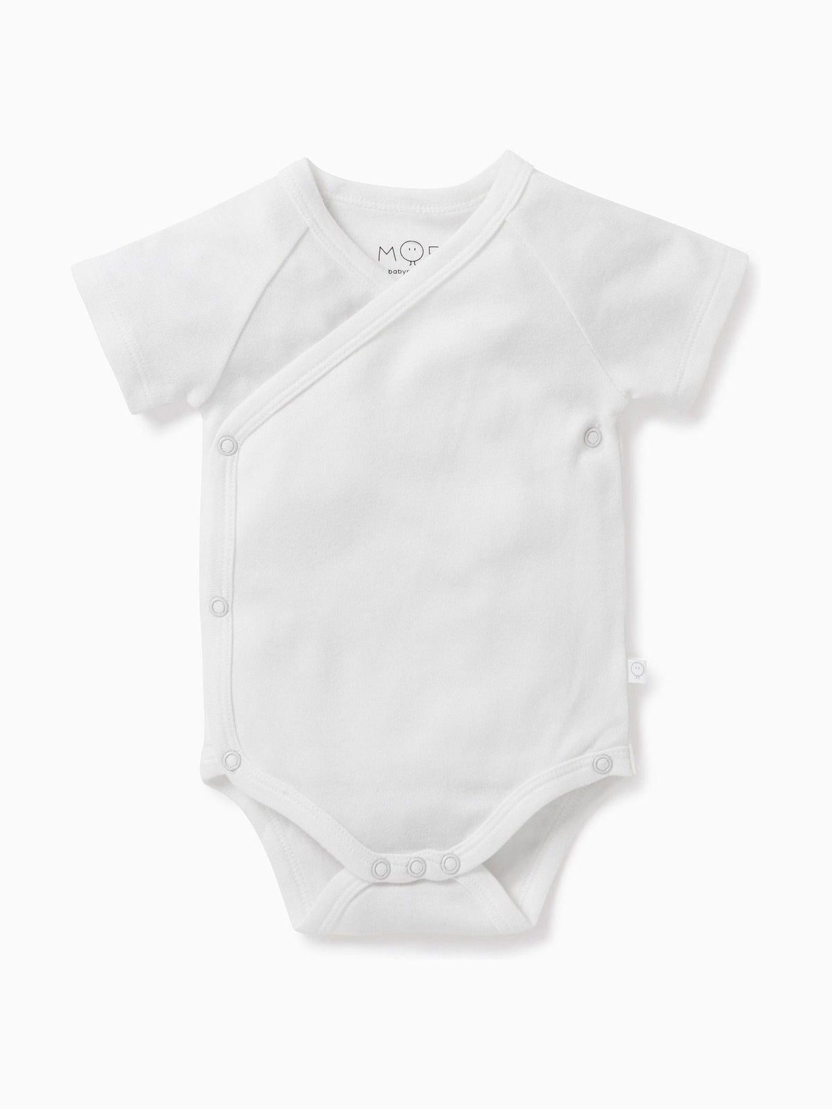 MORI White Short Sleeve Supersoft Kimono Bodysuit