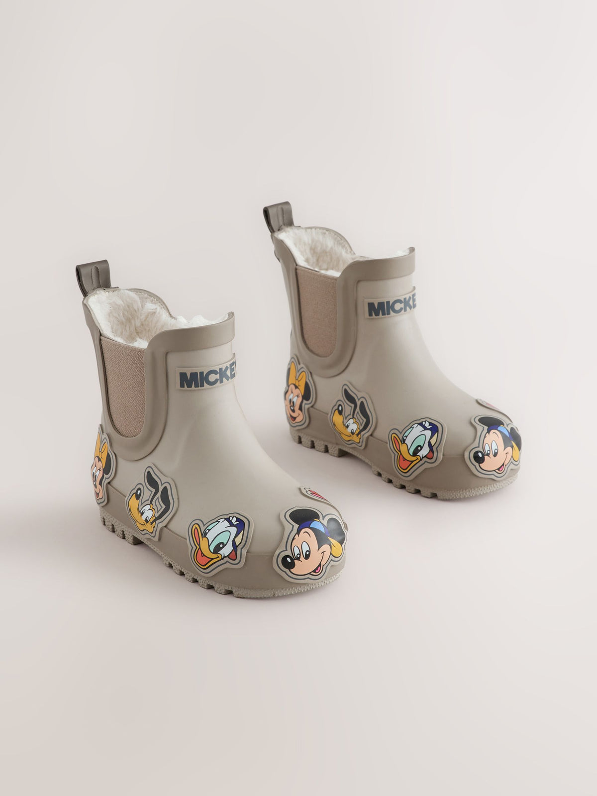 Neutral Mickey and Friends Warm Lined Ankle Wellies