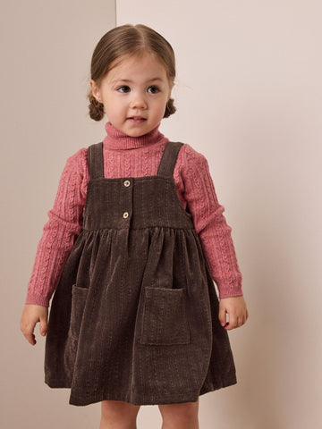 Chocolate Brown Sleeveless Cord Pinafore (3mths-8yrs)