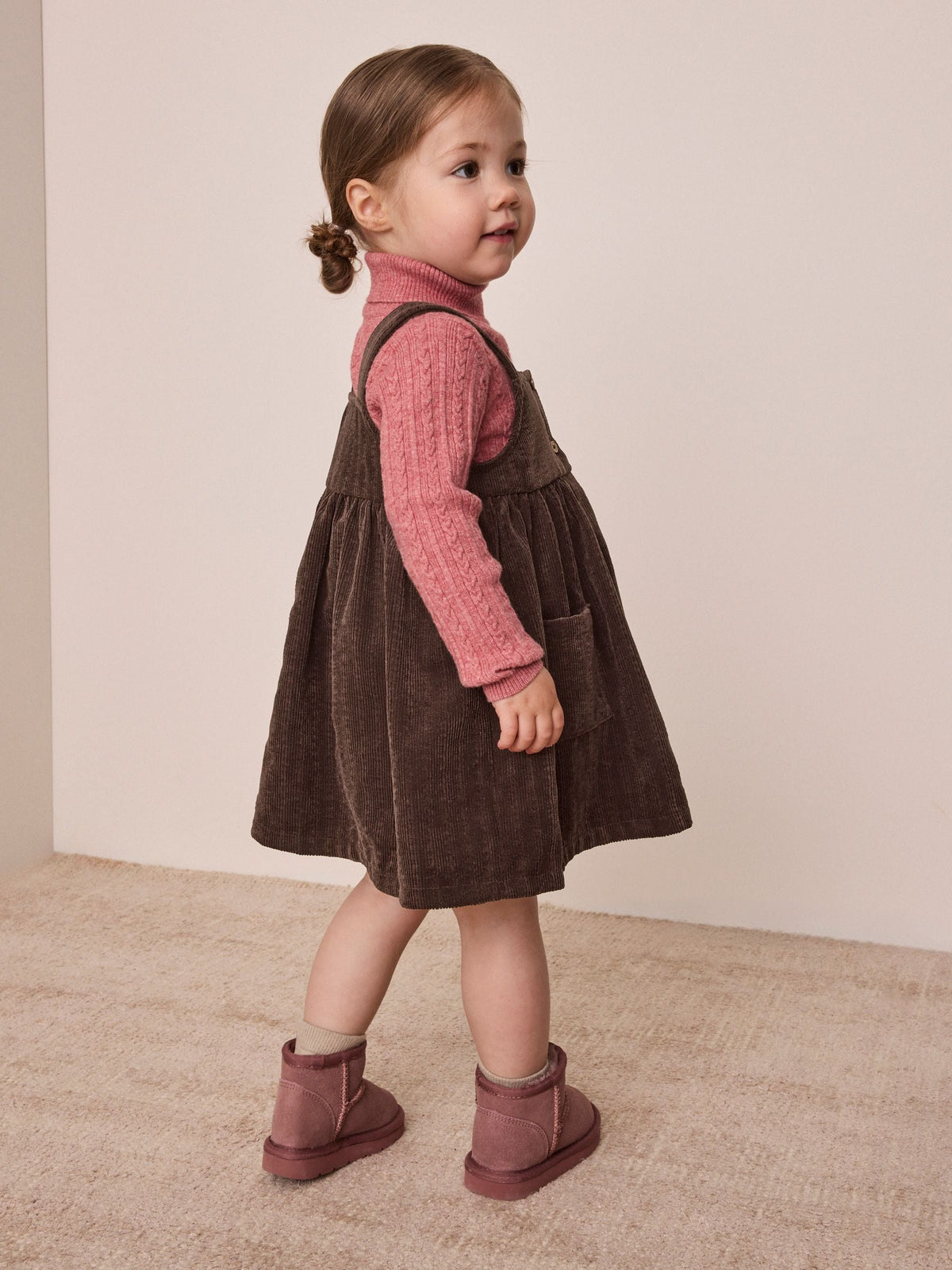 Chocolate Brown Sleeveless Cord Pinafore (3mths-8yrs)