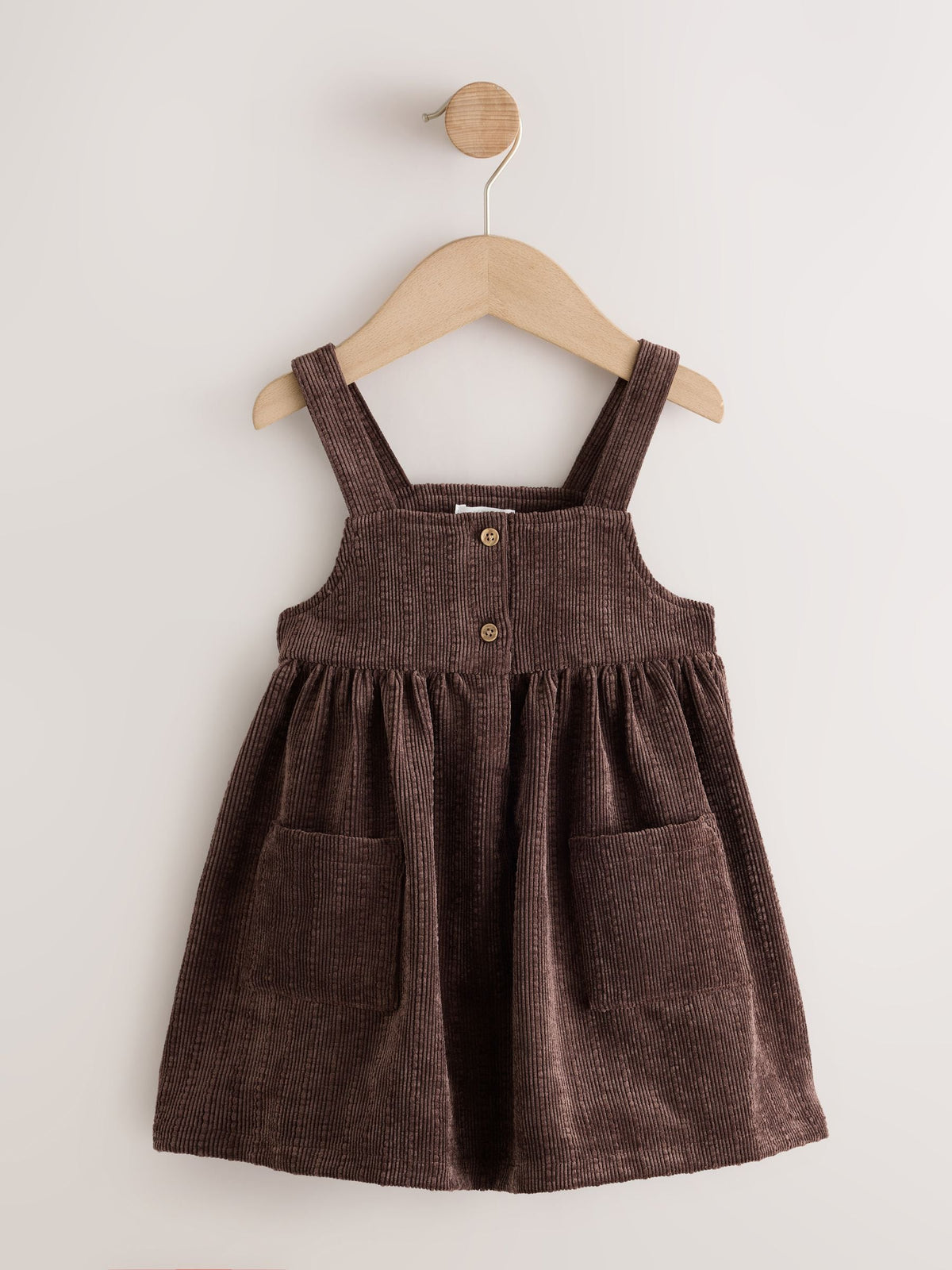Chocolate Brown Sleeveless Cord Pinafore (3mths-8yrs)