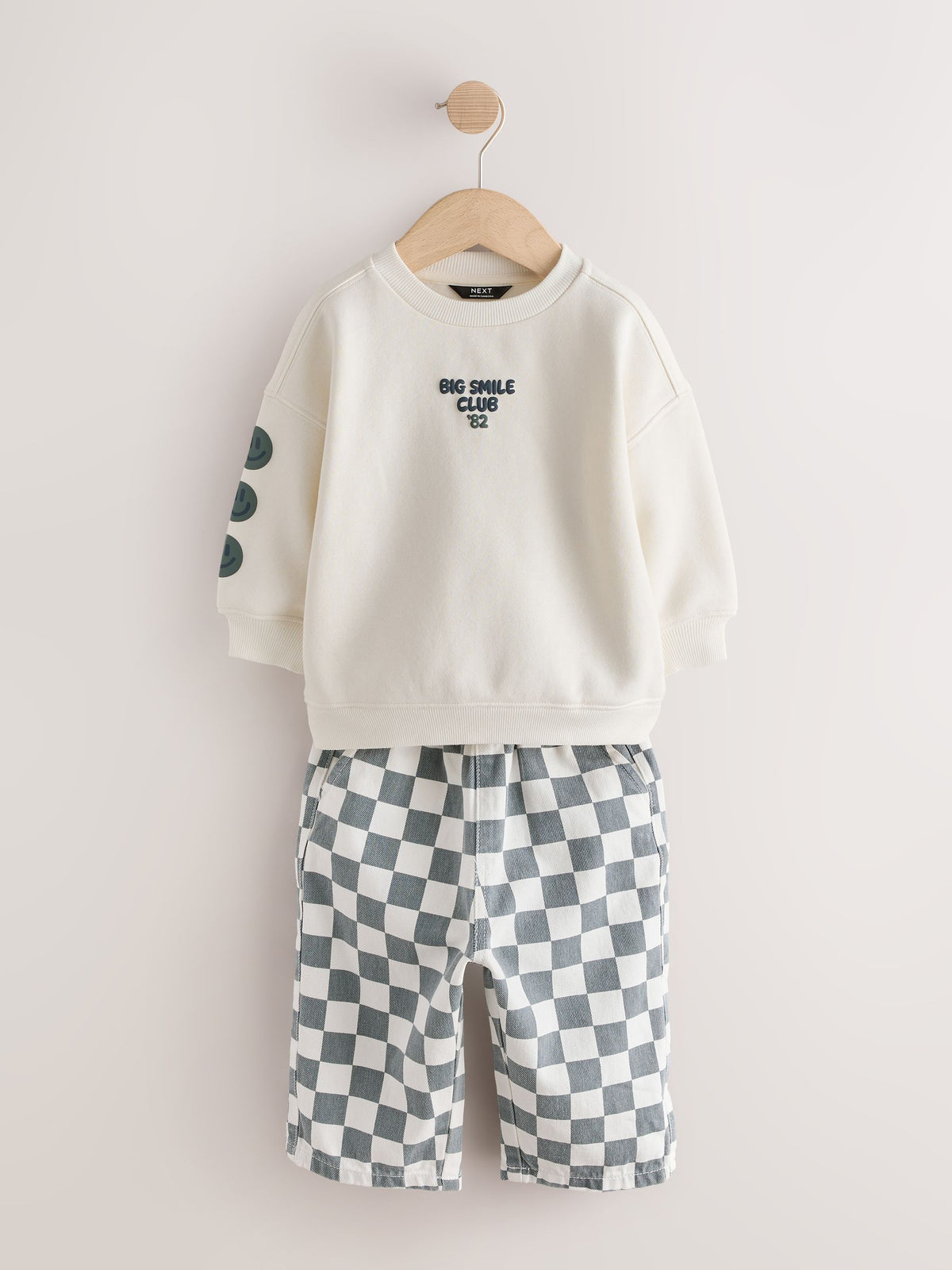 White and Green Long Sleeve Top and Trousers Set (3mths-7yrs)